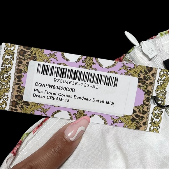 Plus Floral Corset Bandeau Dress - Picture 7 of 9